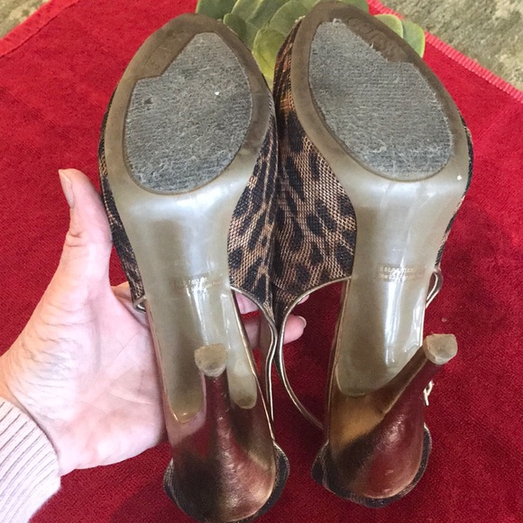 🌟GUESS Peep toe Animal Print Pumps GUC! Size 8.5 - Picture 6 of 8